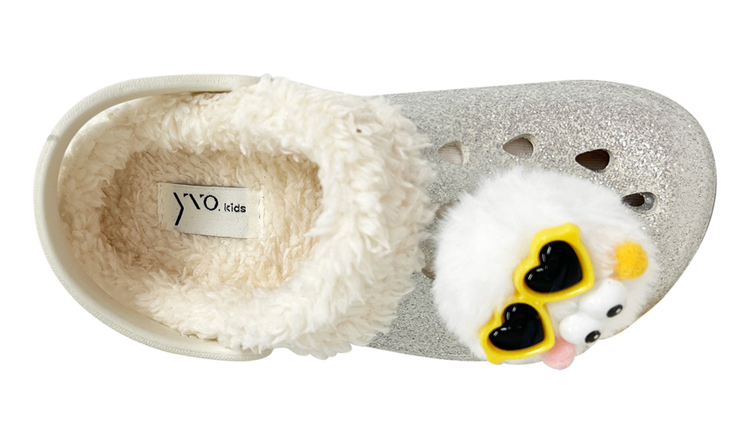 Kid's Fur Clog with Charm