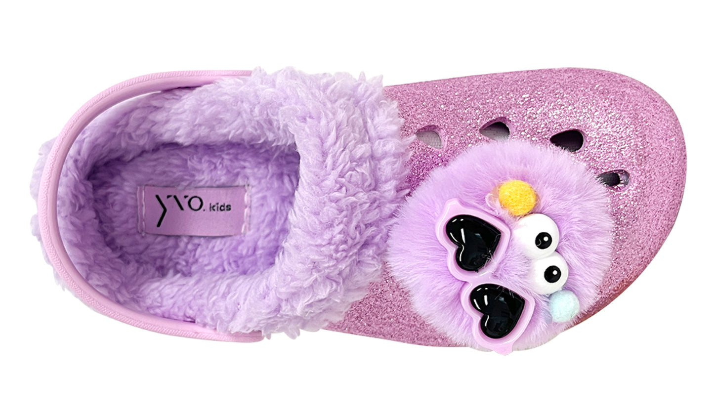 Kid's Fur Clog with Charm