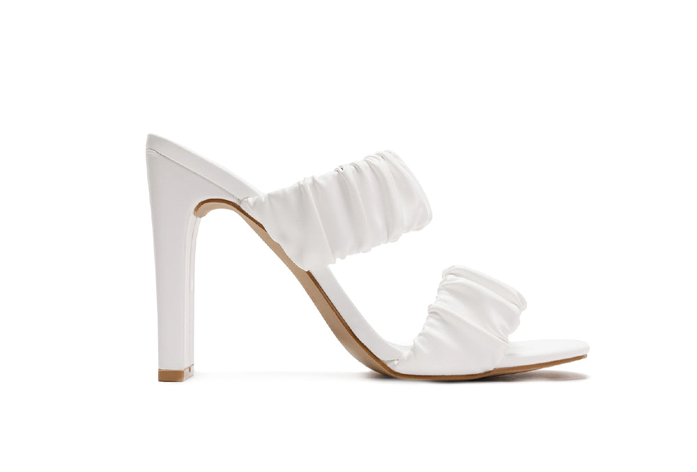 Ruched Block Heels