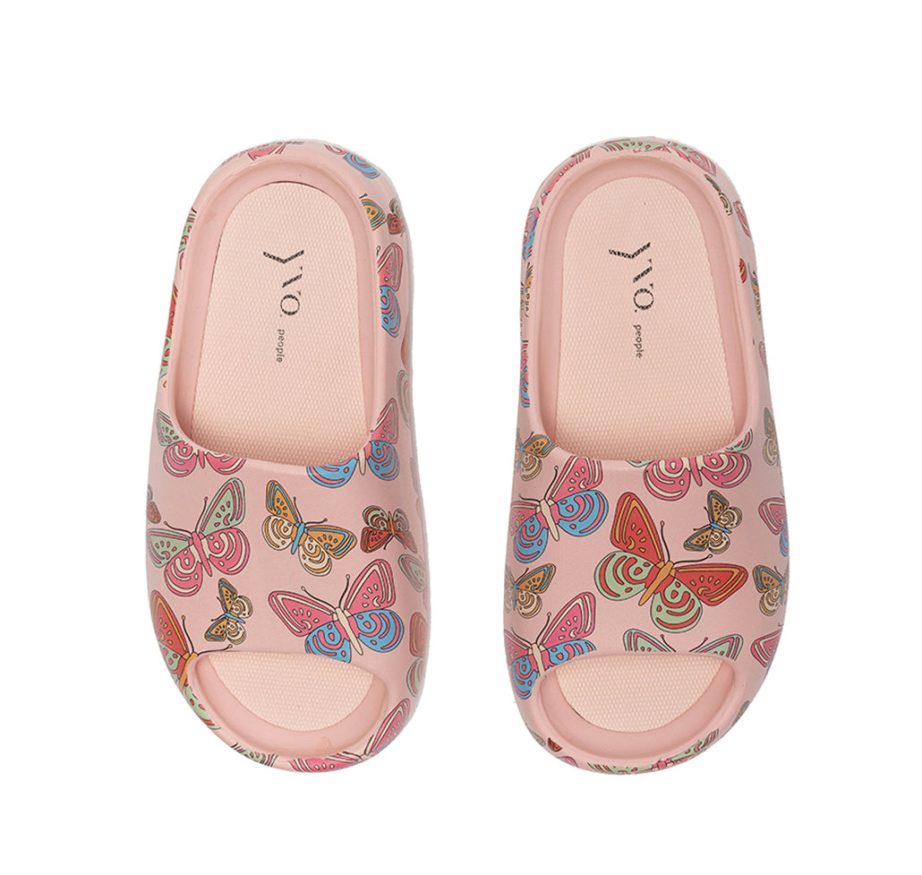 Molded Slippers - Retro Butterfly Print