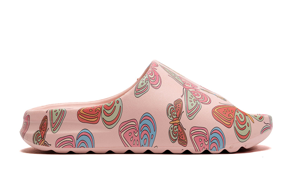 Molded Slippers - Retro Butterfly Print