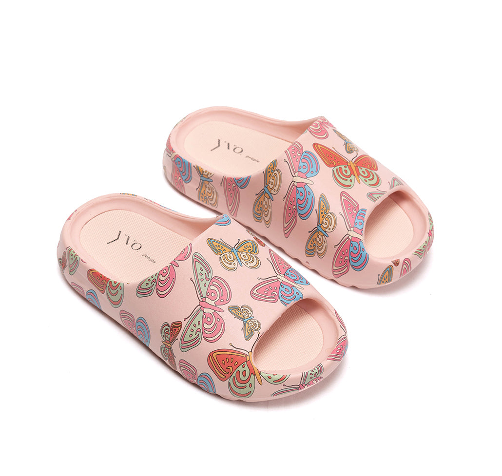 Molded Slippers - Retro Butterfly Print